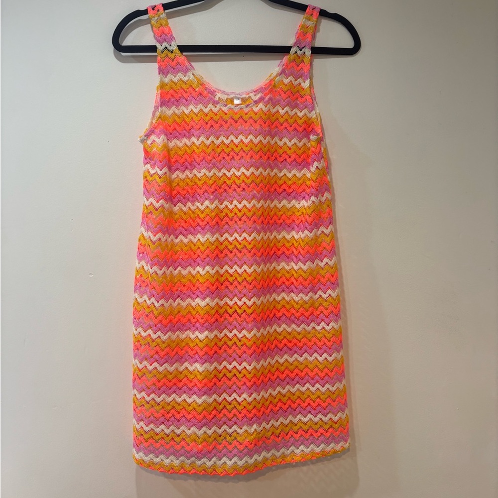 Colorful Chevron Beach Cover Up Dress